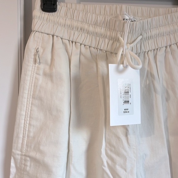 FRAME Crea Lounge cotton-blend wide-leg pants - White/Ivory/Cream - XS - Picture 5 of 15